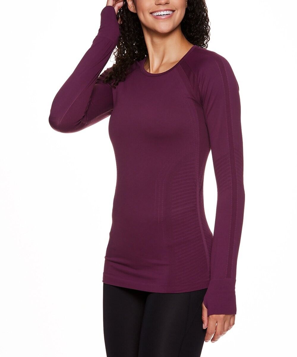 Gaiam | Mauve Wine Warrior Seamless Long-Sleeve Top Size S