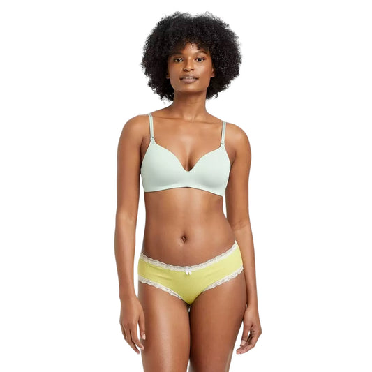 Womens Cotton Ribbed Hipster Underwear Auden Lime XS