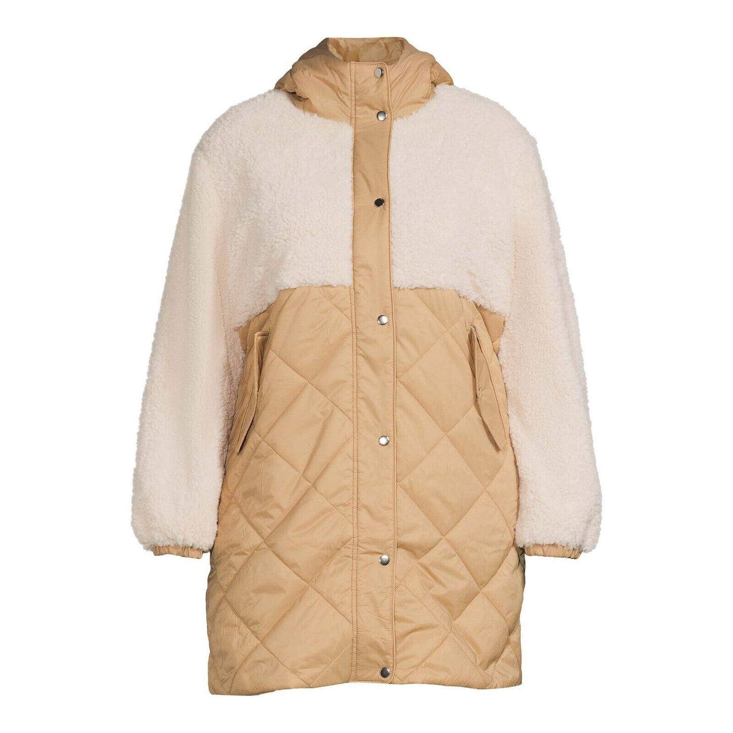 Mark Alan Women's Faux Sherpa Quilted Coat M