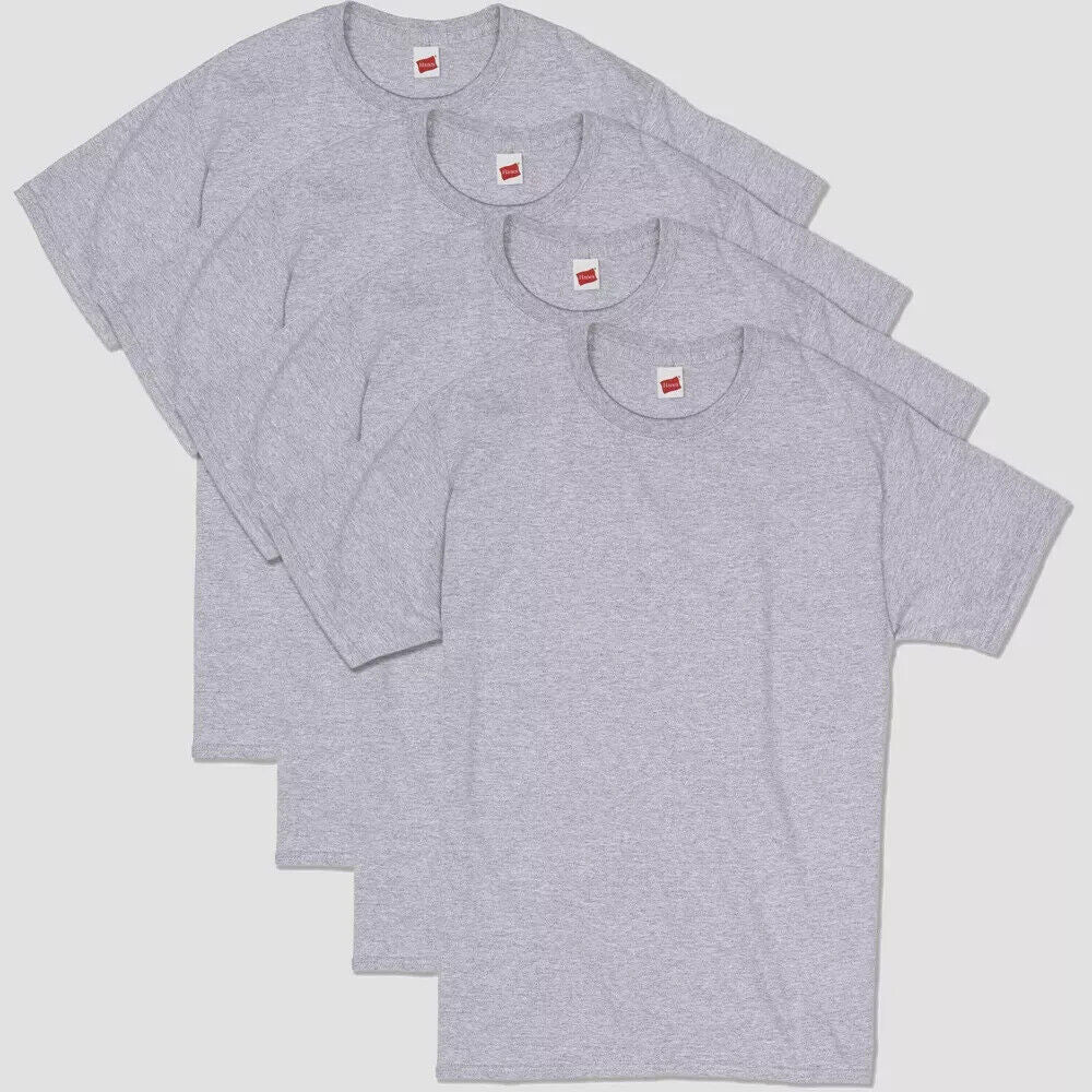 Hanes Men's Essentials Short Sleeve T-Shirt 4pk  Light Steel XXL