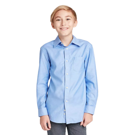 Boys Long Sleeve Button Down Shirt Cat & Jack Light Blue M