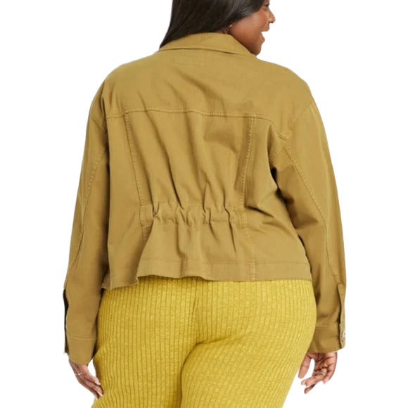 Women's Plus Size Anorak Jacket - Ava & Viv Green 1X