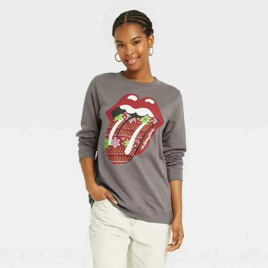 Women's The Rolling Stones Holiday Graphic Sweatshirt - Gray M