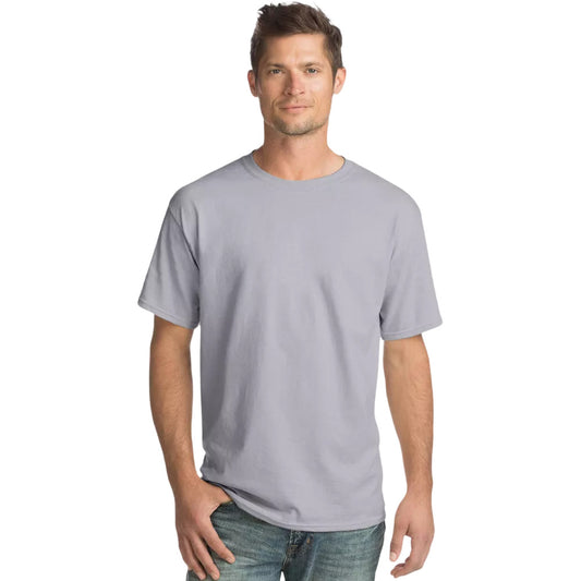 Hanes Men's Essentials Short Sleeve T-Shirt 4pk  Light Steel XXL