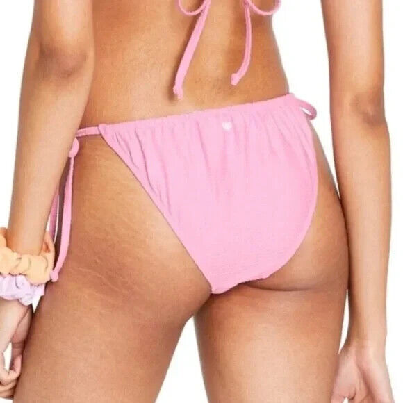 Women's Side Tie Textured Bikini Bottom  Stoney Clover Lane x Target Pink XXS