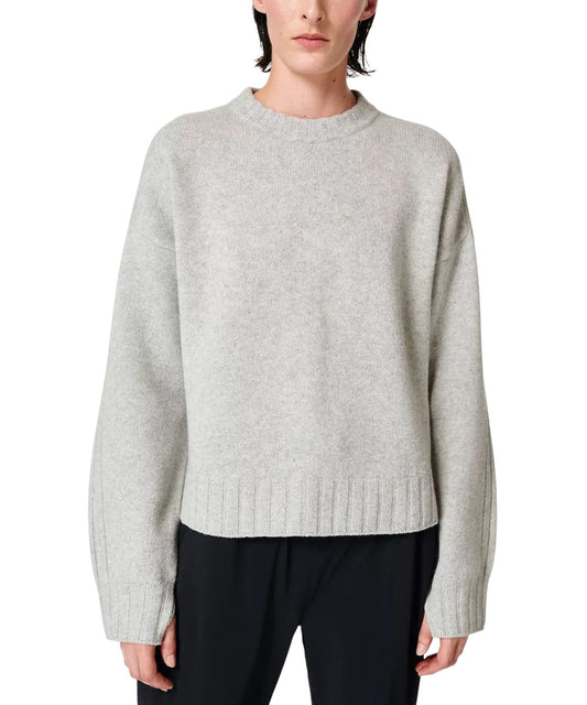 Sweaty Betty Gray Marl Mountain Wool Crewneck Sweatshirt Size M