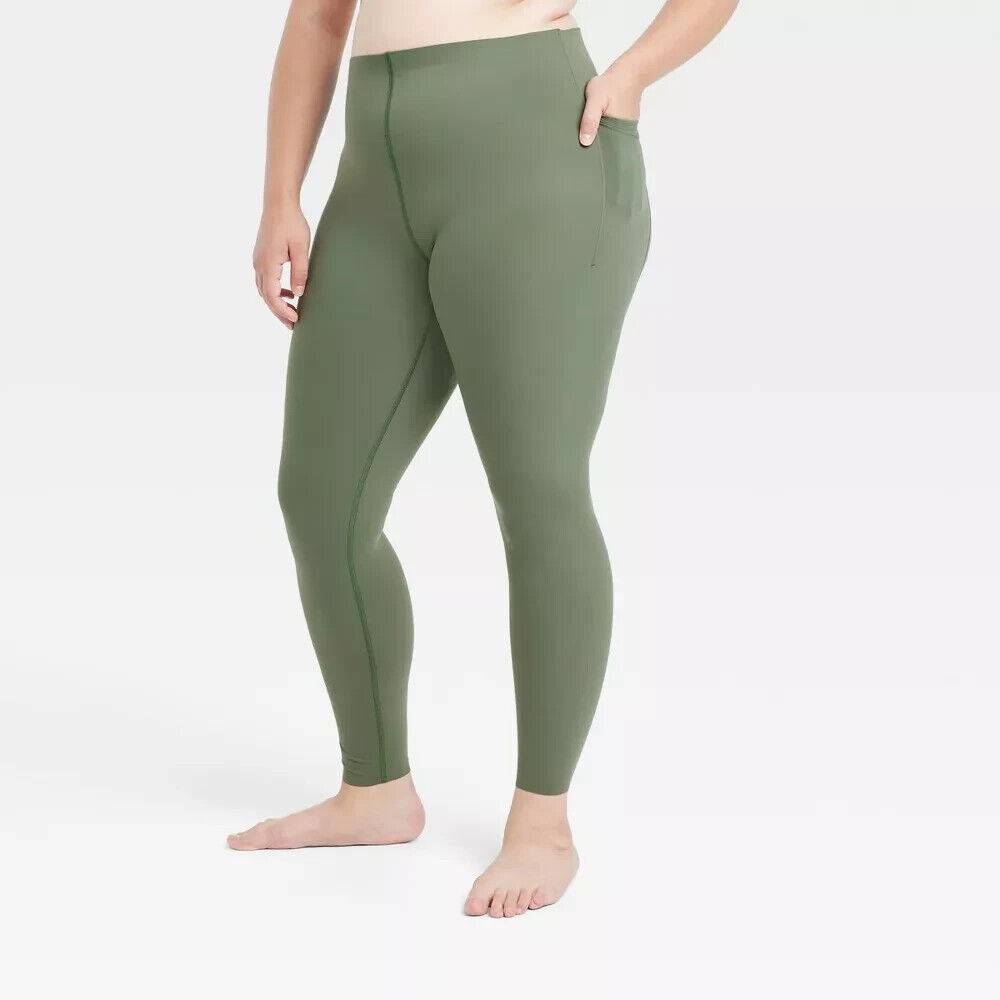 Women's Elongate High-Rise 7/8 Leggings - All in Motion Fern Green XL