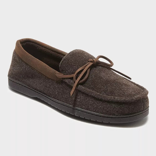 dluxe by dearfoams Men's Jacoby Moccasin Slippers - Brown S