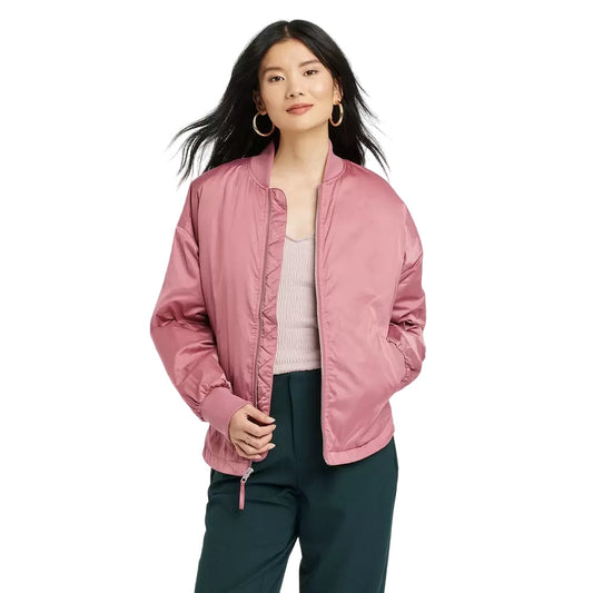 Womens Bomber Jacket A New Day Berry Pink M