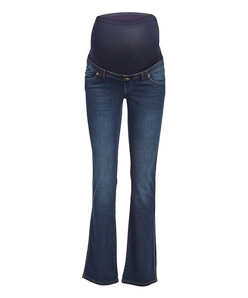 Dark Over-Belly Maternity Bootcut Jeans Plus Too Size 2X