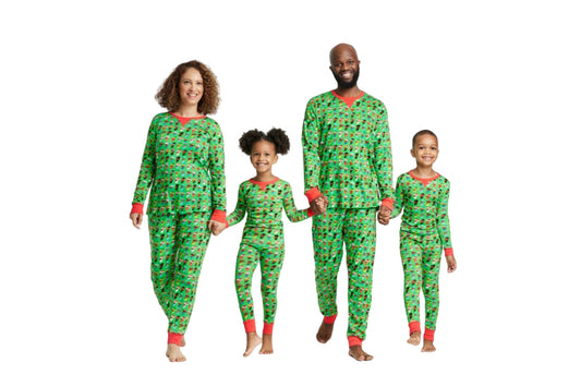 Women's Multi Santa Print Matching Family Pajama Set - Wondershop Green XXL