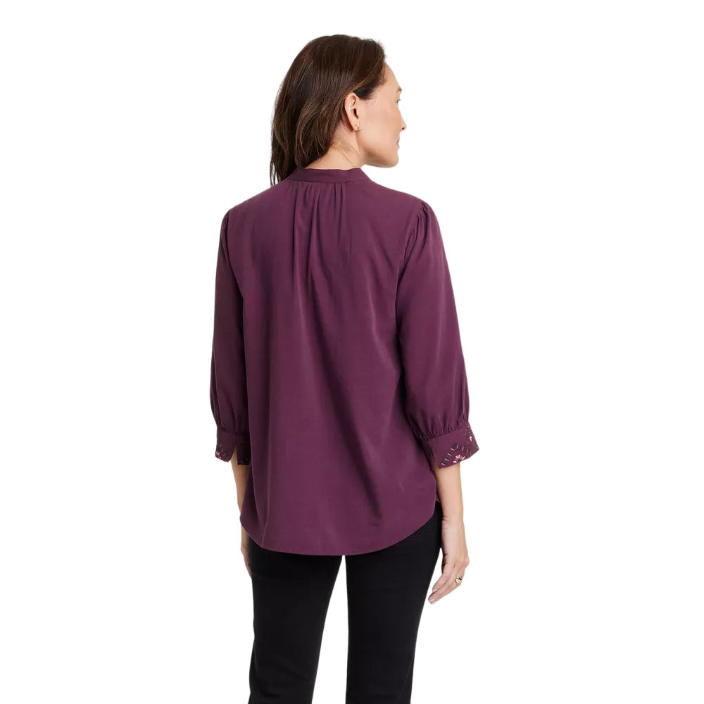Women's Bishop 3/4 Sleeve Embroidered Blouse - Knox Rose™ Size XXL