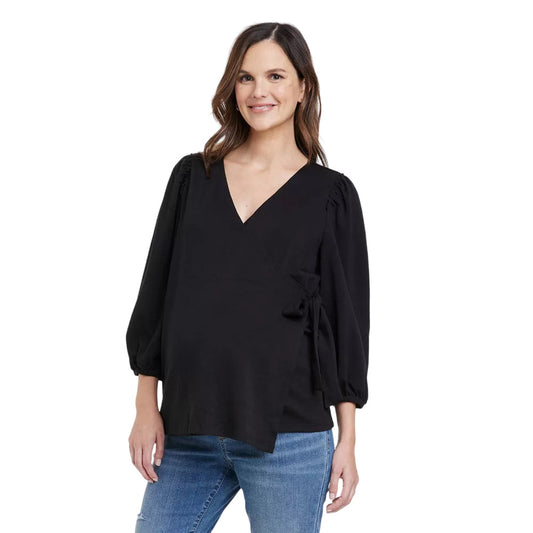 3/4 Sleeve Wrap Maternity Top  Isabel Maternity by Ingrid & Isabel Size S