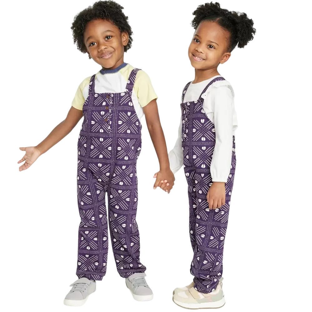 Black History Month Toddler Overalls Blue Abstract 4T