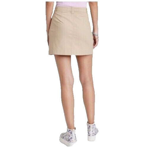 Women's High Rise Chino Mini Skirt Wild Fable Beige 10