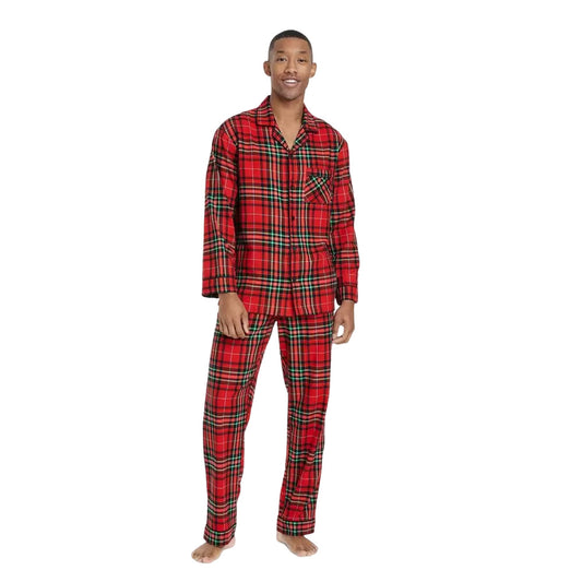 Men's Holiday Tartan Plaid Flannel Matching Family Pajama Set - Wondershop Red S