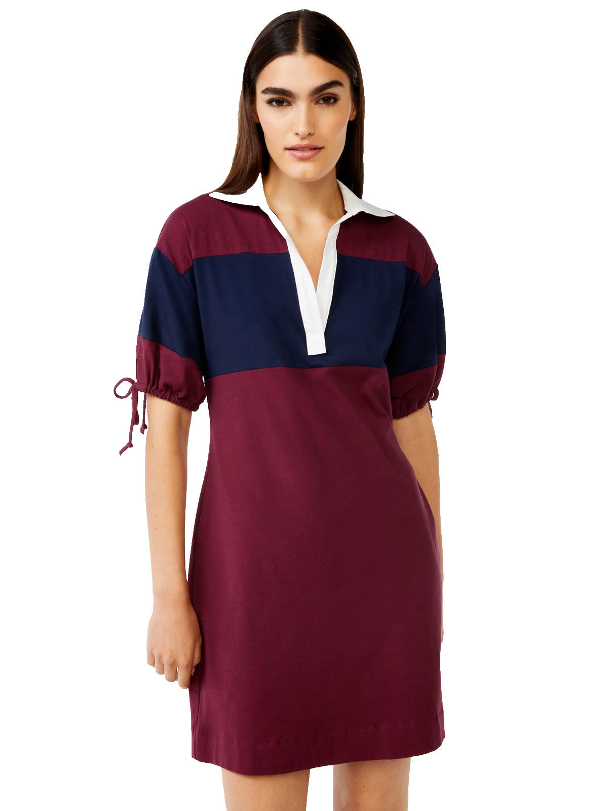 Free Assembly Women's Polo Mini Dress with Tie Sleeves Size XS
