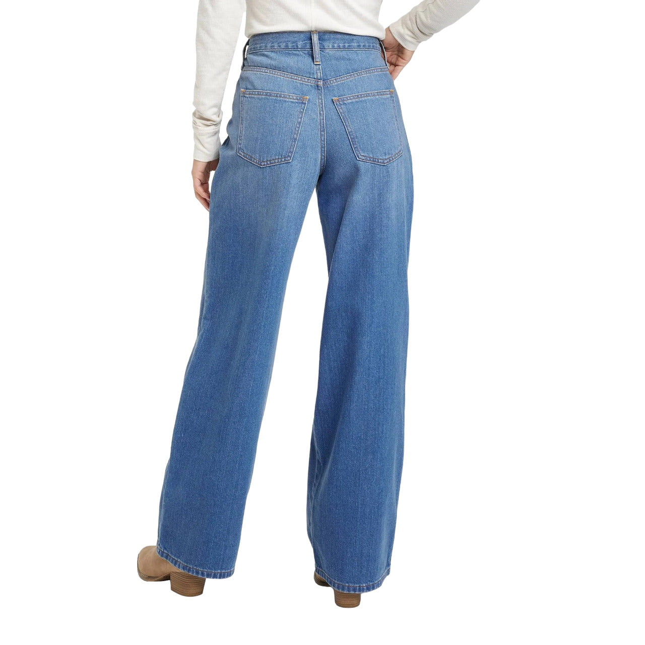 Women's High Rise Wide Leg Jeans Universal Thread Medium Wash 20W, Medium Blue