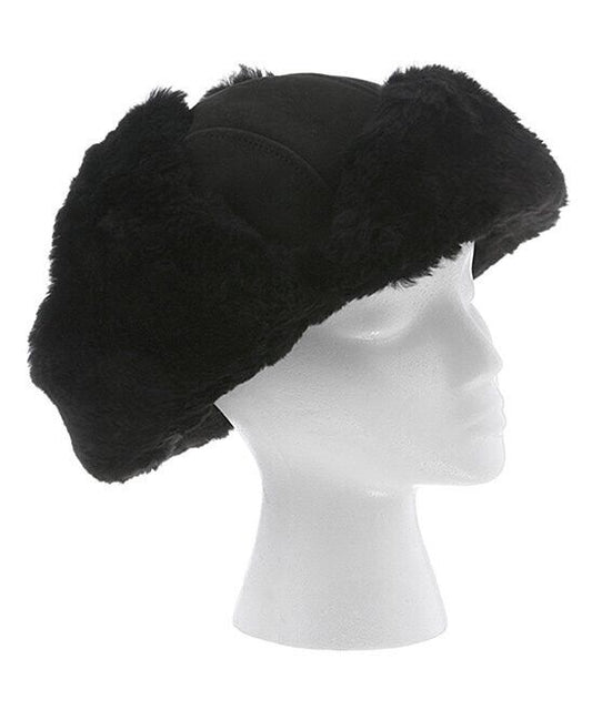 Cloud Nine Sheepskin Black Trapper Hat Size XL
