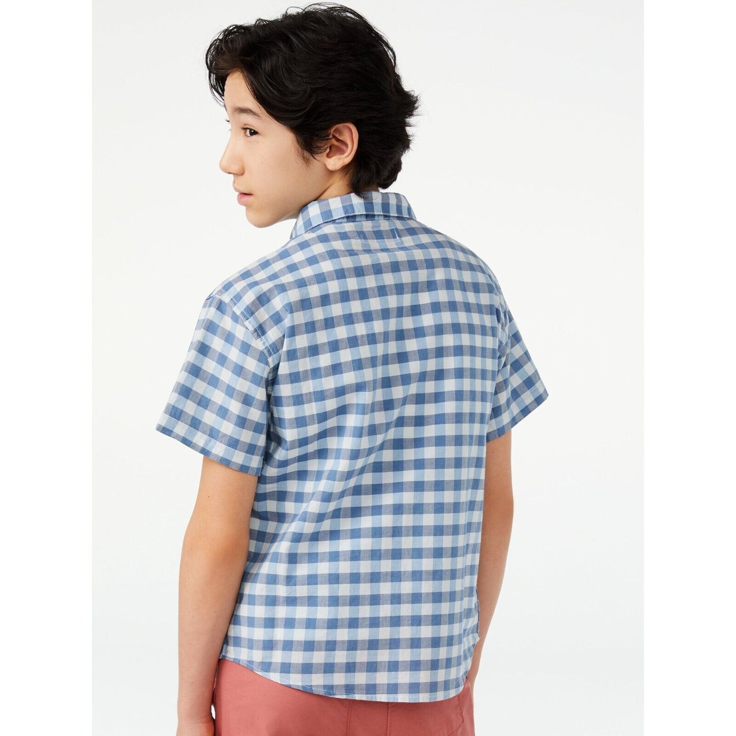 Free Assembly Boys Madras Button Down Shirt L