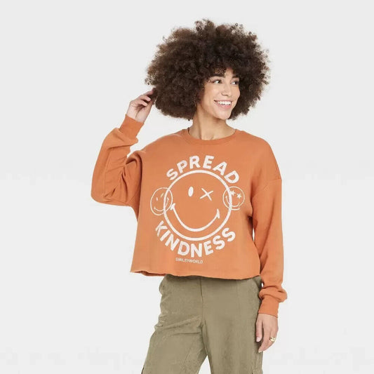 Women's Spread Kindness Graphic Sweatshirt - Brown XXL