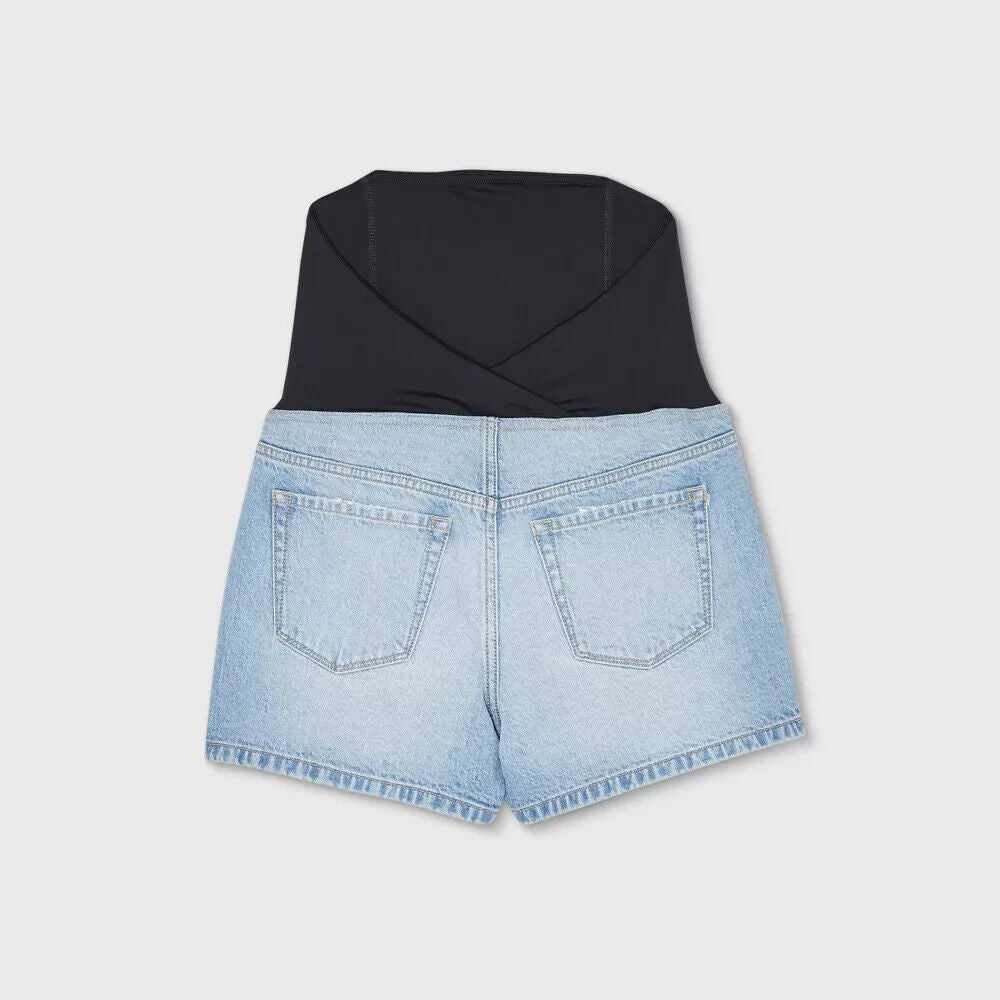 Over Belly Midi Maternity Jean Shorts Isabel Maternity by Ingrid & Isabel 12