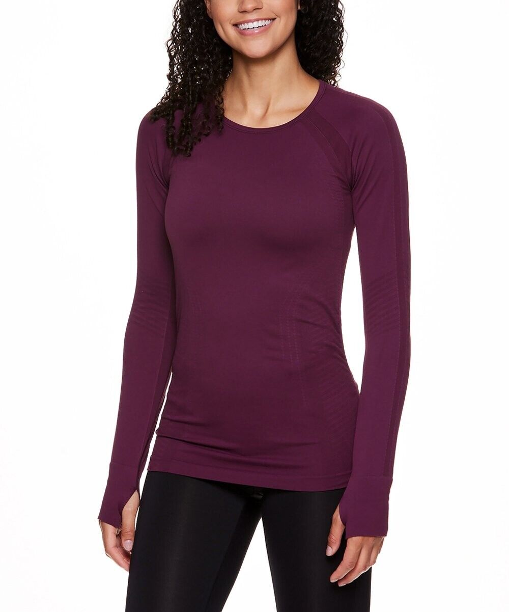 Gaiam | Mauve Wine Warrior Seamless Long-Sleeve Top Size S