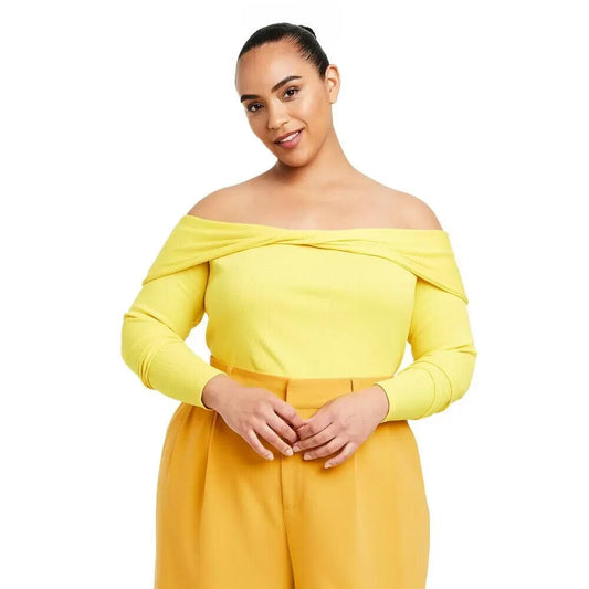 Women's Plus Size Off the Shoulder Bodysuit - Sergio Hudson x Target Yellow 2X