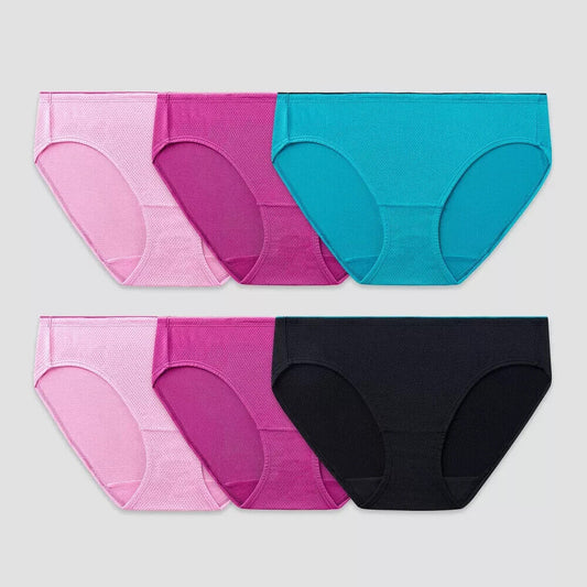 Fruit of the Loom Women's 6pk Breathable Micro-Mesh Bikini Underwear Colors May