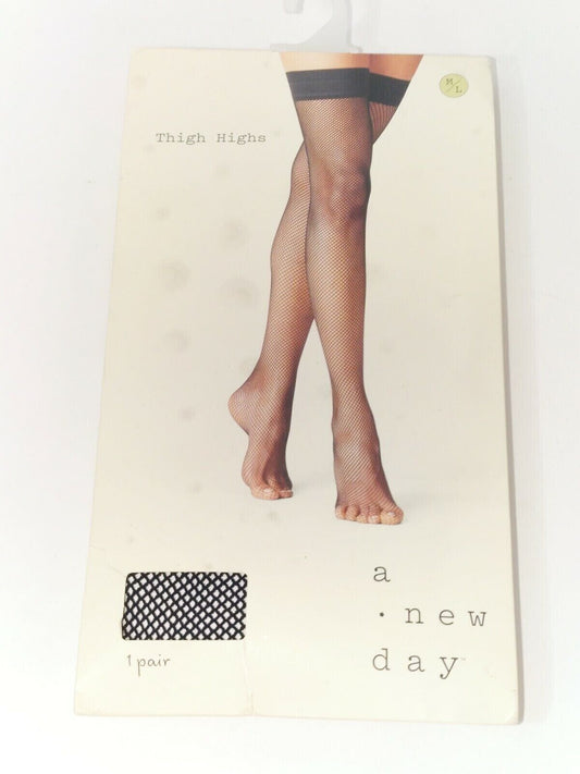 Fishnet thigh highs Womens Size M/L a New Day Black