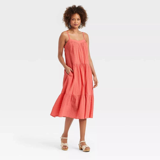 Women's Sleeveless A-Line Dress - Knox Rose Coral Pink L