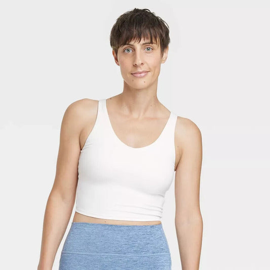 Women's Light Support V-Neck Cropped Sports Bra - All in Motion Size XXL