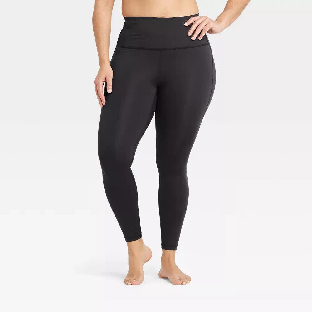 Womens Contour Curvy High Rise Leggings with Power Waist All in Motion Black