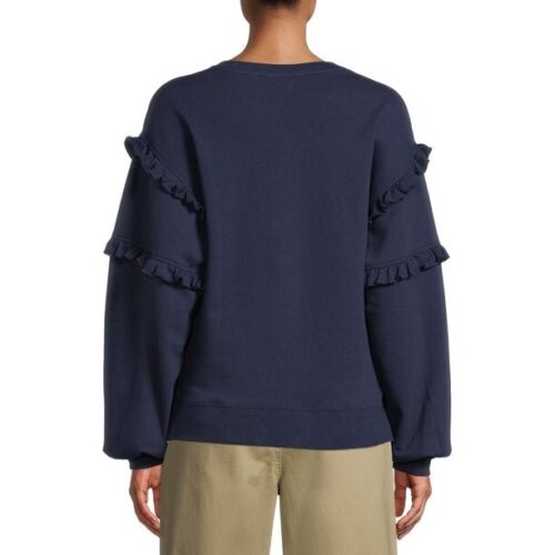 Time and Tru Women's Ruffle Sleeve Sweatshirt, Clothing Size:M
