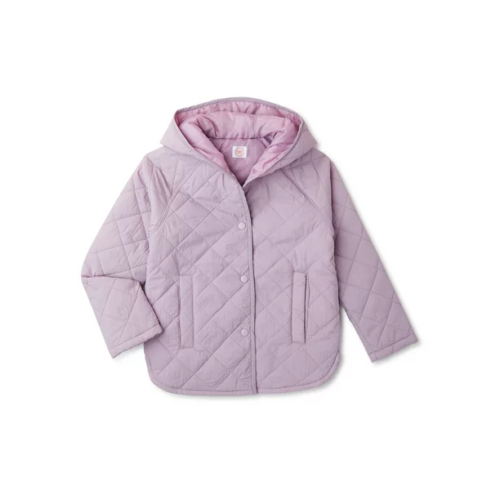 Wonder Nation Girls’ Quilted Hood Jacket, Clothing Size: 18