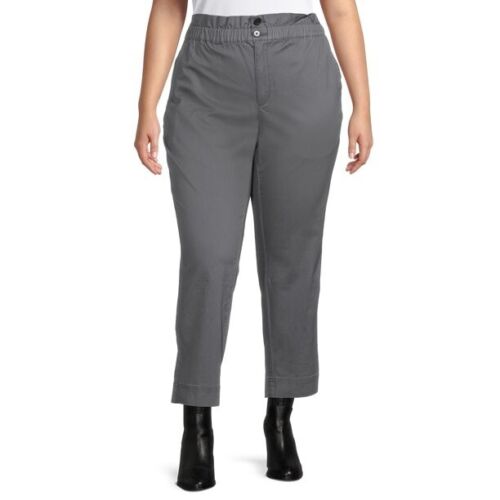 Terra & Sky Women's Plus Size High Rise Paperbag Pants, Clothing Size: 2X