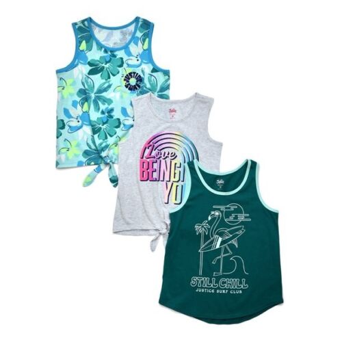 Justice Girls Graphic Tank Set 3 Piece Pack Clothing Size L (12-14)