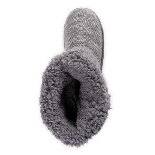 Muk Luks Women's Angel Faux Fur Lined Side Button Knit Boots, Shoe Size:7